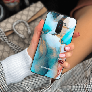 ETUI BLACK CASE GLASS NA TELEFON XIAOMI POCO F1 ST_UMA-103 WIELOKOLOROWE