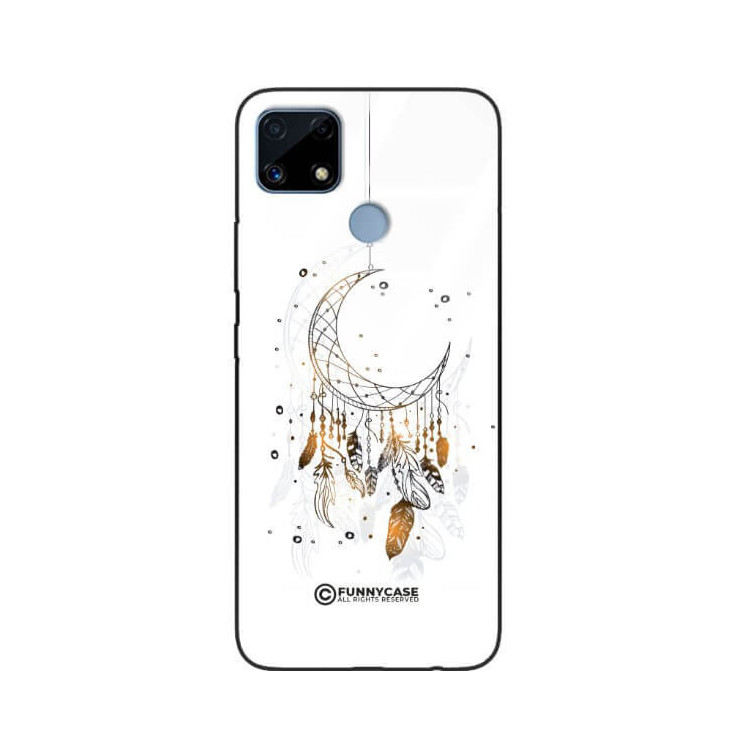 ETUI BLACK CASE GLASS NA TELEFON REALME C25 DREAMCATCHER BOHO