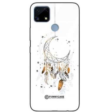 ETUI BLACK CASE GLASS NA TELEFON REALME C25 DREAMCATCHER BOHO