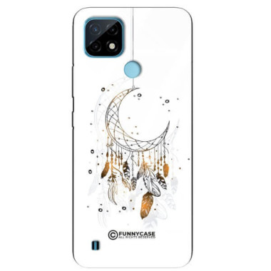 ETUI BLACK CASE GLASS NA TELEFON REALME C21 DREAMCATCHER BOHO