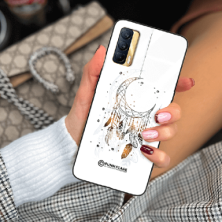 ETUI BLACK CASE GLASS NA TELEFON REALME V15 DREAMCATCHER BOHO