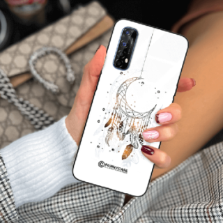 ETUI BLACK CASE GLASS NA TELEFON REALME 7 DREAMCATCHER BOHO