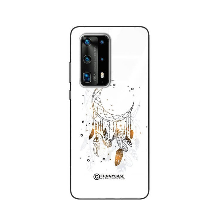 ETUI BLACK CASE GLASS NA TELEFON HUAWEI P40 PRO PLUS DREAMCATCHER BOHO