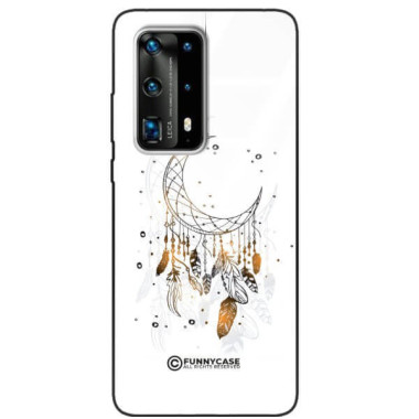 ETUI BLACK CASE GLASS NA TELEFON HUAWEI P40 PRO PLUS DREAMCATCHER BOHO