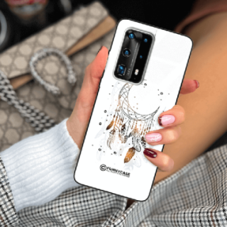 ETUI BLACK CASE GLASS NA TELEFON HUAWEI P40 PRO PLUS DREAMCATCHER BOHO