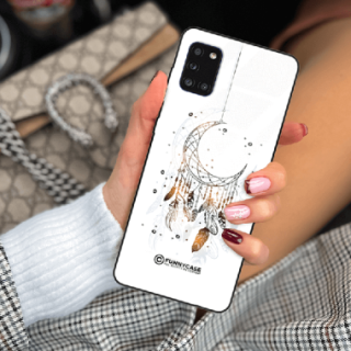 ETUI BLACK CASE GLASS NA TELEFON SAMSUNG GALAXY A31 DREAMCATCHER BOHO