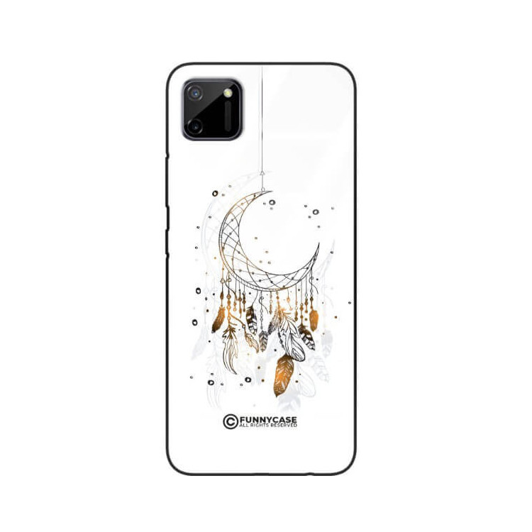 ETUI BLACK CASE GLASS NA TELEFON REALME C11 DREAMCATCHER BOHO