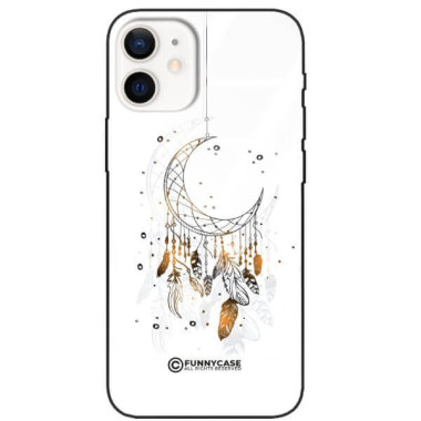 ETUI BLACK CASE GLASS NA TELEFON APPLE IPHONE 12 MINI DREAMCATCHER BOHO