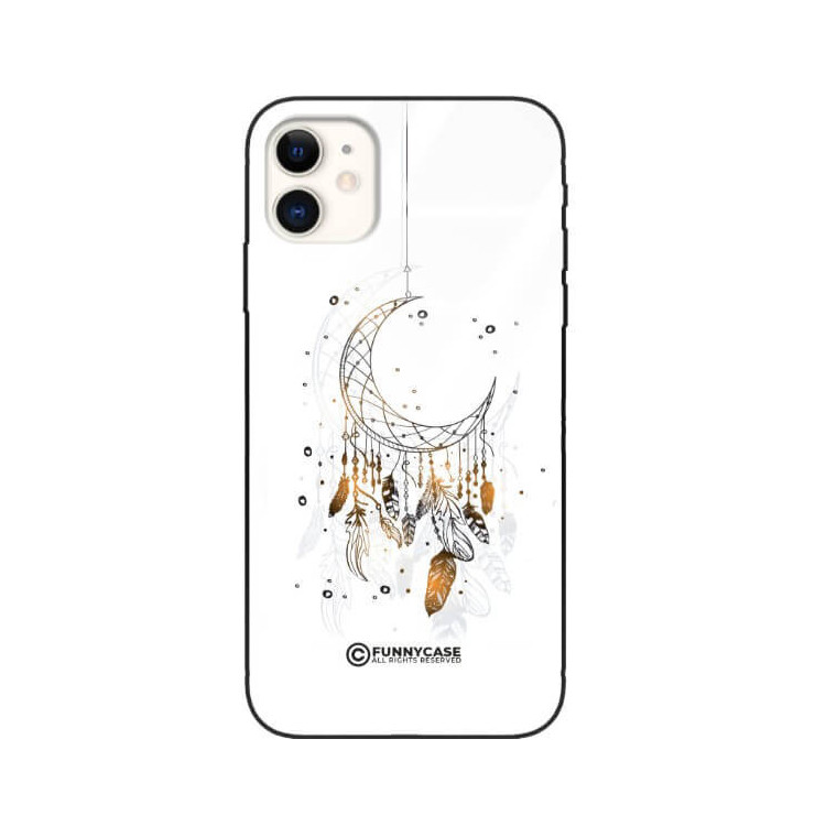 ETUI BLACK CASE GLASS NA TELEFON APPLE IPHONE 11 DREAMCATCHER BOHO