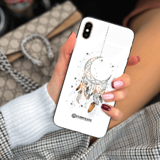 ETUI BLACK CASE GLASS NA TELEFON APPLE IPHONE XS MAX DREAMCATCHER BOHO