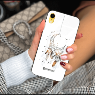 ETUI BLACK CASE GLASS NA TELEFON APPLE IPHONE XR DREAMCATCHER BOHO