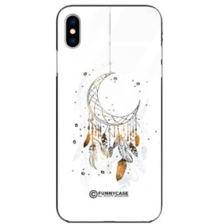 ETUI BLACK CASE GLASS NA TELEFON APPLE IPHONE XS DREAMCATCHER BOHO