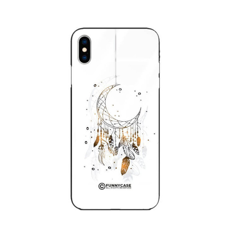 ETUI BLACK CASE GLASS NA TELEFON APPLE IPHONE XS DREAMCATCHER BOHO