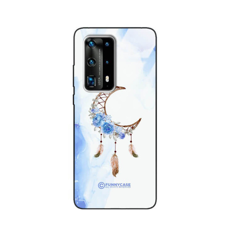 ETUI BLACK CASE GLASS NA TELEFON HUAWEI P40 PRO PLUS ETNICZNY ŁAPACZ SNÓW