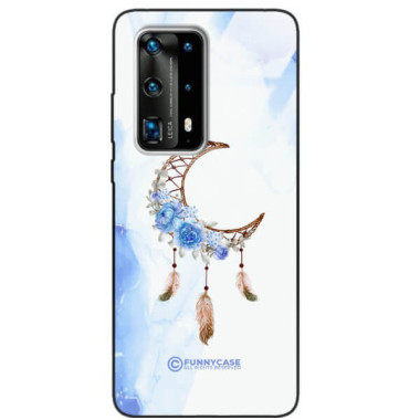 ETUI BLACK CASE GLASS NA TELEFON HUAWEI P40 PRO PLUS ETNICZNY ŁAPACZ SNÓW