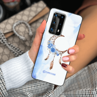 ETUI BLACK CASE GLASS NA TELEFON HUAWEI P40 PRO PLUS ETNICZNY ŁAPACZ SNÓW