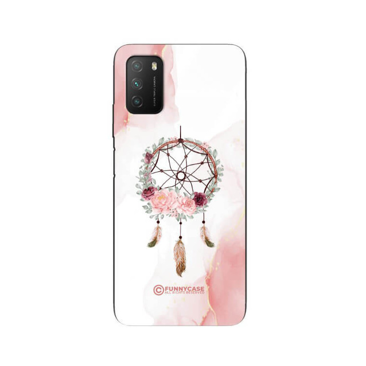 ETUI BLACK CASE GLASS NA TELEFON XIAOMI POCO M3 ŁAPACZ SNÓW BOHO