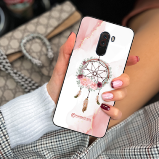 ETUI BLACK CASE GLASS NA TELEFON XIAOMI POCO F1 ŁAPACZ SNÓW BOHO