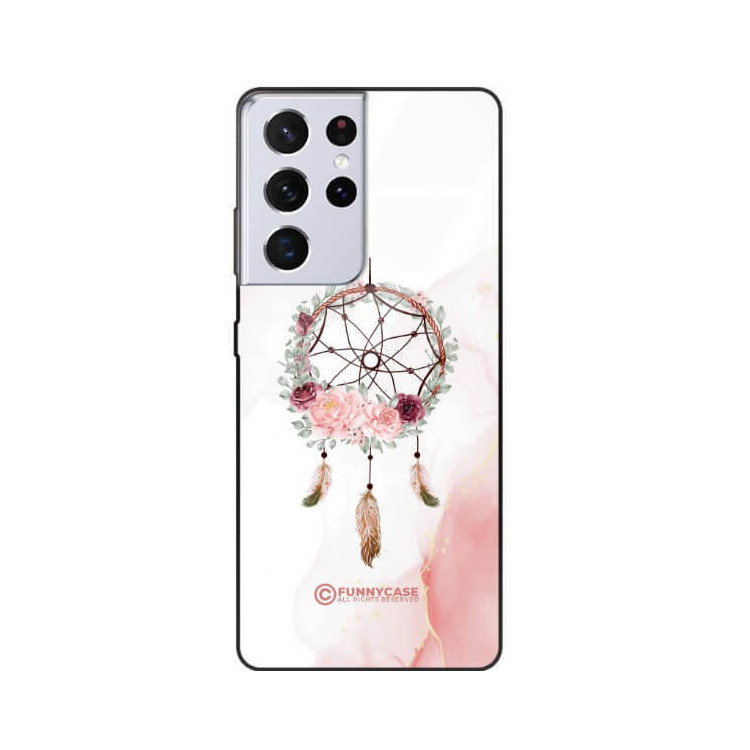 ETUI BLACK CASE GLASS NA TELEFON SAMSUNG GALAXY S21 ULTRA S30 ULTRA ŁAPACZ SNÓW BOHO