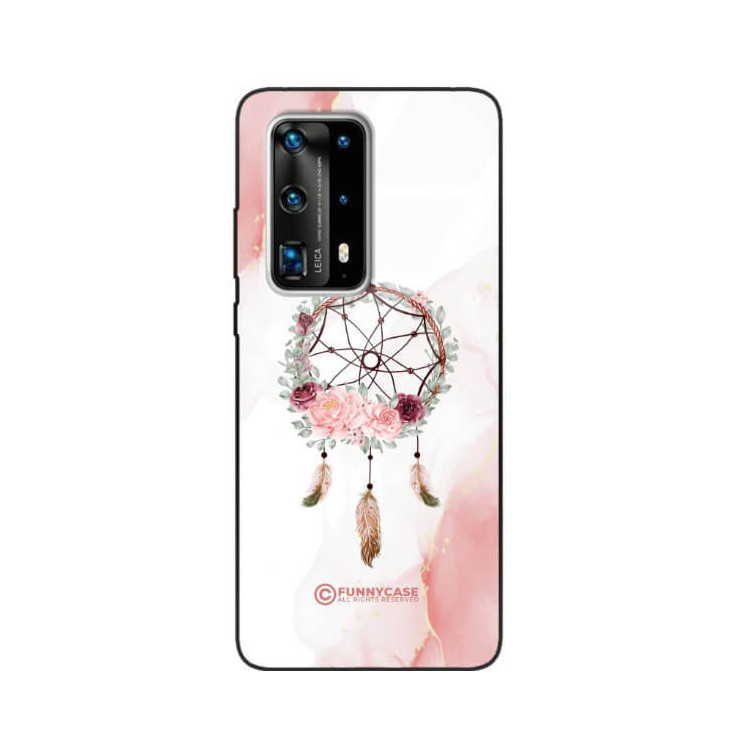 ETUI BLACK CASE GLASS NA TELEFON HUAWEI P40 PRO PLUS ŁAPACZ SNÓW BOHO