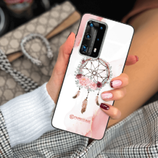 ETUI BLACK CASE GLASS NA TELEFON HUAWEI P40 PRO PLUS ŁAPACZ SNÓW BOHO