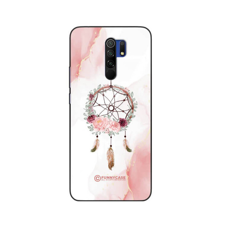 ETUI BLACK CASE GLASS NA TELEFON XIAOMI REDMI 9 ŁAPACZ SNÓW BOHO