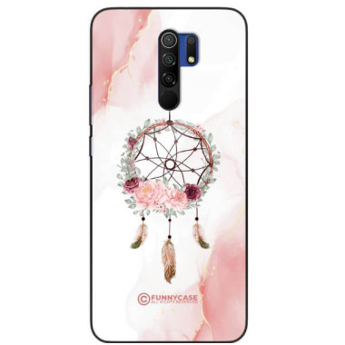 ETUI BLACK CASE GLASS NA TELEFON XIAOMI REDMI 9 ŁAPACZ SNÓW BOHO