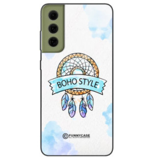 ETUI BLACK CASE GLASS NA TELEFON SAMSUNG GALAXY S21FE MAKRAMA BOHO