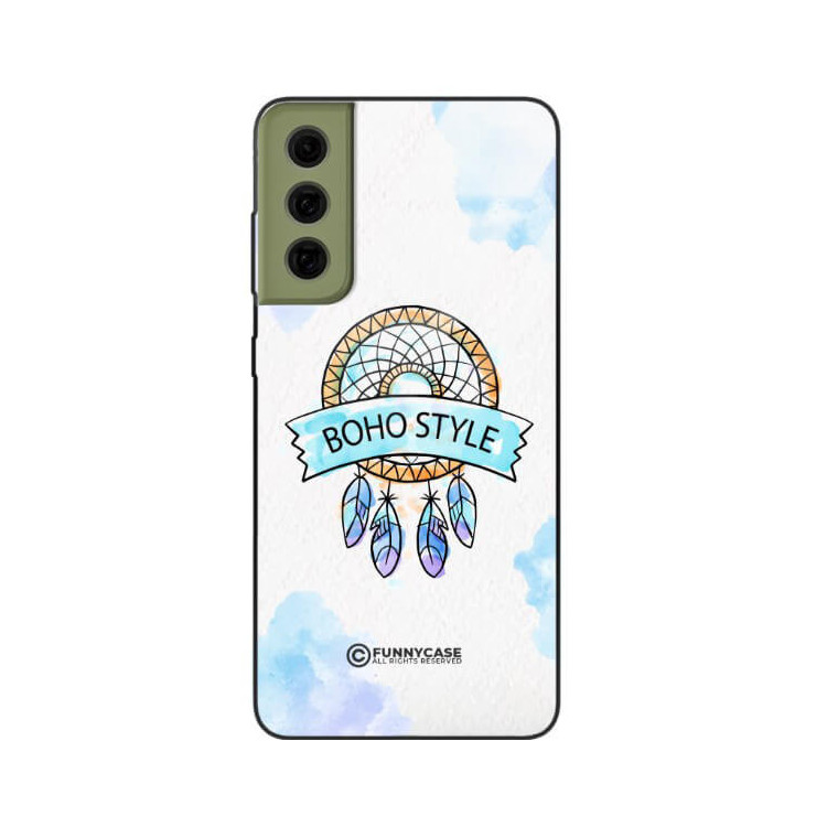 ETUI BLACK CASE GLASS NA TELEFON SAMSUNG GALAXY S21FE MAKRAMA BOHO