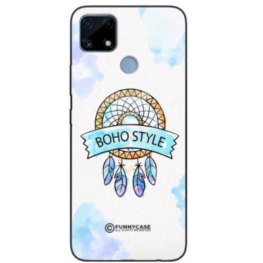 ETUI BLACK CASE GLASS NA TELEFON REALME C25 MAKRAMA BOHO