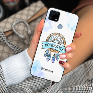 ETUI BLACK CASE GLASS NA TELEFON REALME C25 MAKRAMA BOHO