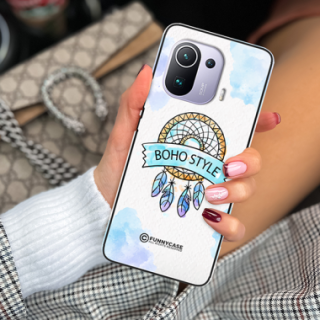 ETUI BLACK CASE GLASS NA TELEFON XIAOMI Mi 11 PRO MAKRAMA BOHO