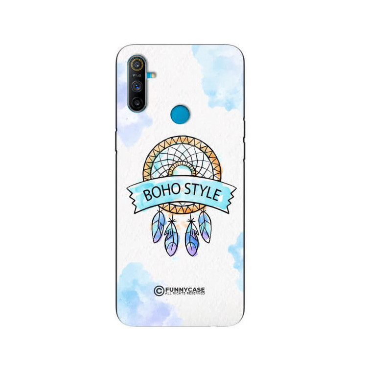 ETUI BLACK CASE GLASS NA TELEFON REALME C3 MAKRAMA BOHO