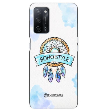 ETUI BLACK CASE GLASS NA TELEFON OPPO A55 MAKRAMA BOHO