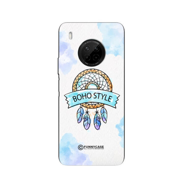 ETUI BLACK CASE GLASS NA TELEFON HUAWEI Y9A MAKRAMA BOHO