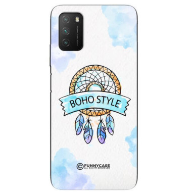 ETUI BLACK CASE GLASS NA TELEFON XIAOMI POCO M3 MAKRAMA BOHO