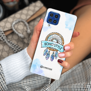 ETUI BLACK CASE GLASS NA TELEFON SAMSUNG GALAXY F62 / M62 MAKRAMA BOHO