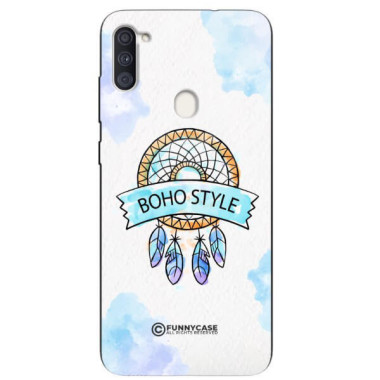 ETUI BLACK CASE GLASS NA TELEFON SAMSUNG GALAXY A11 / M11 MAKRAMA BOHO