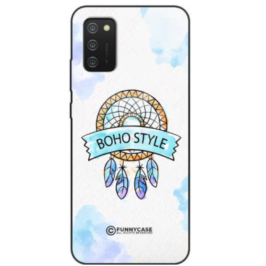 ETUI BLACK CASE GLASS NA TELEFON SAMSUNG GALAXY A02S MAKRAMA BOHO