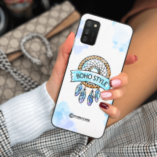 ETUI BLACK CASE GLASS NA TELEFON SAMSUNG GALAXY A02S MAKRAMA BOHO