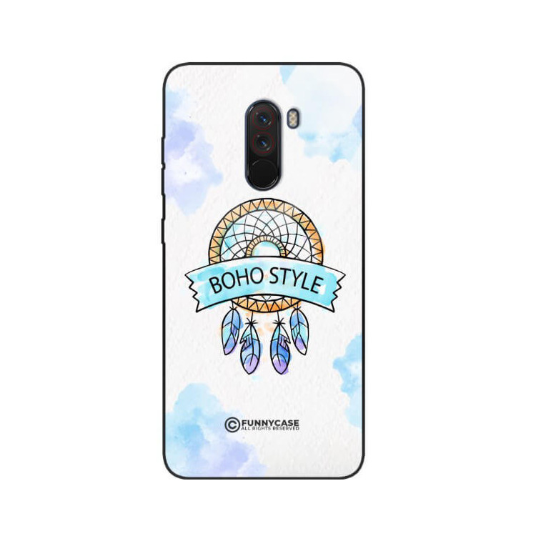 ETUI BLACK CASE GLASS NA TELEFON XIAOMI POCO F1 MAKRAMA BOHO