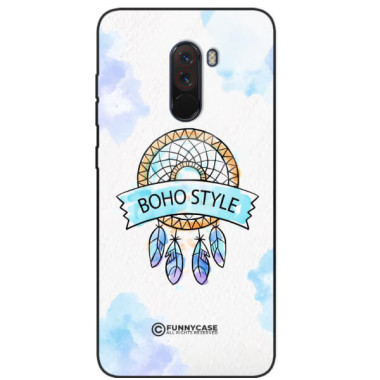 ETUI BLACK CASE GLASS NA TELEFON XIAOMI POCO F1 MAKRAMA BOHO