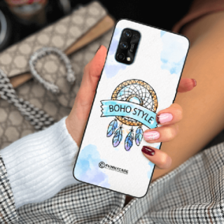 ETUI BLACK CASE GLASS NA TELEFON REALME 7 PRO MAKRAMA BOHO