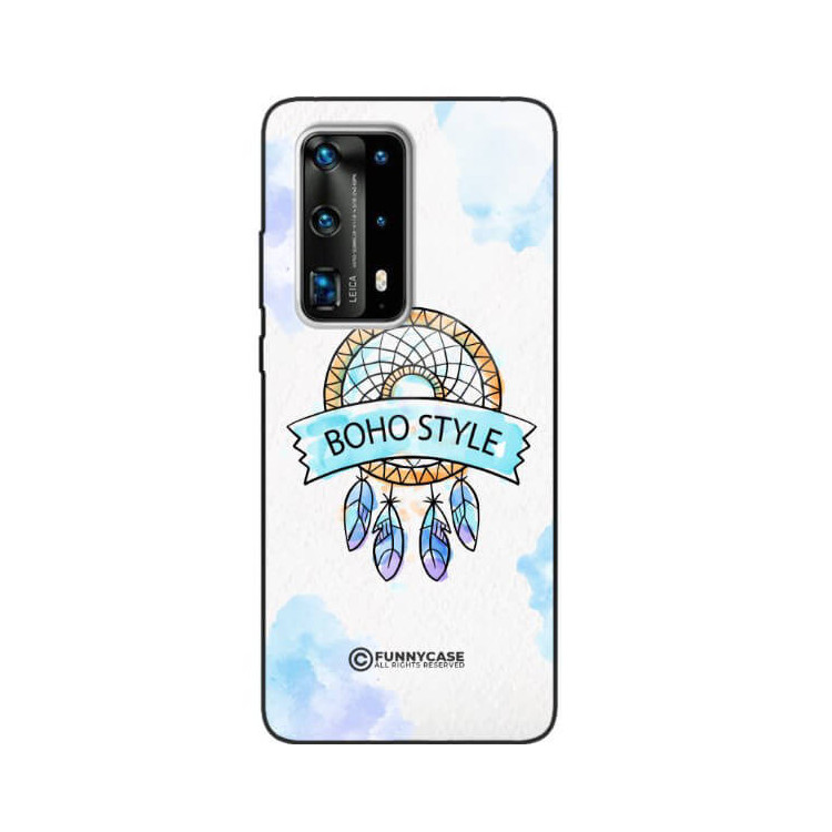 ETUI BLACK CASE GLASS NA TELEFON HUAWEI P40 PRO PLUS MAKRAMA BOHO