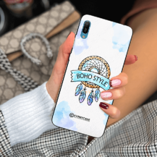 ETUI BLACK CASE GLASS NA TELEFON HUAWEI Y6 2019 MAKRAMA BOHO