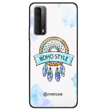 ETUI BLACK CASE GLASS NA TELEFON HUAWEI P SMART 2021 / Y7a MAKRAMA BOHO