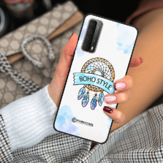 ETUI BLACK CASE GLASS NA TELEFON HUAWEI P SMART 2021 / Y7a MAKRAMA BOHO