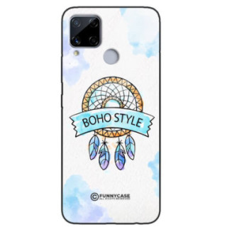 ETUI BLACK CASE GLASS NA TELEFON REALME C15 MAKRAMA BOHO