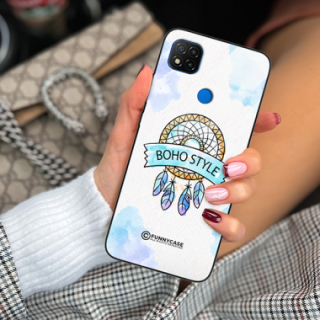 ETUI BLACK CASE GLASS NA TELEFON XIAOMI REDMI 9C MAKRAMA BOHO