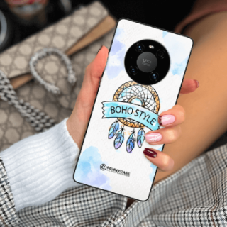 ETUI BLACK CASE GLASS NA TELEFON HUAWEI MATE 40 PRO MAKRAMA BOHO